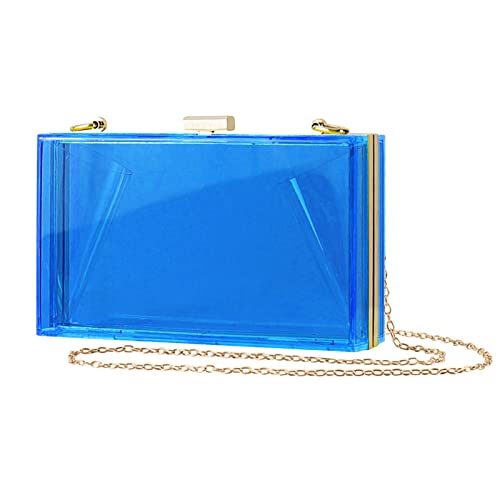 ZZHZGZ Umhängetaschen Damen Crossbody Bag Gestreifte bunte Party-Dinner-Damen-Handtasche mit Ketten-Acryl-Taschen-Aufbewahrungs-Organizer (Blue, One Size) von ZZHZGZ