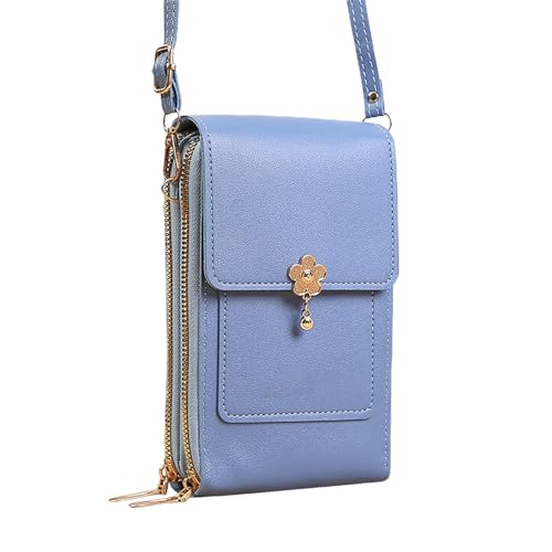 ZZHZGZ Umhängetaschen Damen Crossbody Bag Große Kapazität Multifunktionale Einfarbig Modische Einfache Eine Schulter Kleine Tasche Umhängetasche Handy Tasche (Blue, One Size) von ZZHZGZ