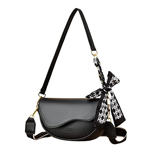 ZZHZGZ Umhängetaschen Damen Crossbody Bag Kleine Crossbody-Handtaschen für Frauen Mehrzweck-weiche Umhängetasche Leichte Retro-Einkaufstasche (Black, One Size) von ZZHZGZ