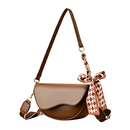 ZZHZGZ Umhängetaschen Damen Crossbody Bag Kleine Crossbody-Handtaschen für Frauen Mehrzweck-weiche Umhängetasche Leichte Retro-Einkaufstasche (Brown, One Size) von ZZHZGZ