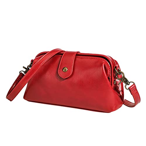 ZZHZGZ Umhängetaschen Damen Crossbody Bag Modische Retro-Umhängetasche aus weichem für Damen One-Shoulder-Umhängetasche (Red, One Size) von ZZHZGZ