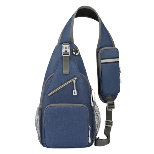 ZZHZGZ Umhängetaschen Damen Crossbody Bag Outdoor Sling Bag Body Bag Trendige Umhängetasche Brusttasche mit verstellbarem Gitarrengurt für Reisen (Dark Blue, One Size) von ZZHZGZ