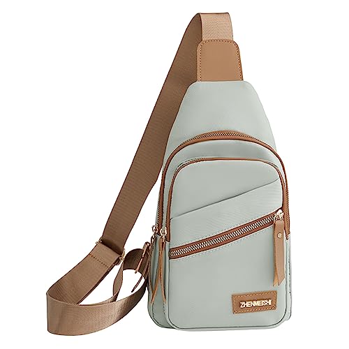 ZZHZGZ Umhängetaschen Damen Crossbody Bag damen-brusttasche, weiches ledergefühl, umhängetasche, große kapazität, einfache retro-schultertasche, reisetasche (Green, One Size) von ZZHZGZ