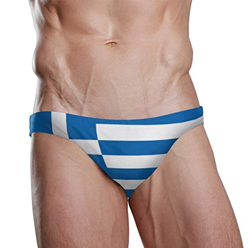 ZZKKO Badehose Bikini Nationalflagge Strand Bikini für Herren Schwimmen Unterwäsche Sport, Flagge Griechenland, L/XL von ZZKKO