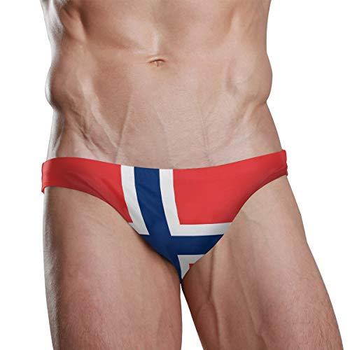 ZZKKO Badehose Bikini Nationalflagge Strand Bikini für Herren Schwimmunterwäsche Sport, Flagge des Königreichs Norwegen, S 7-9 von ZZKKO