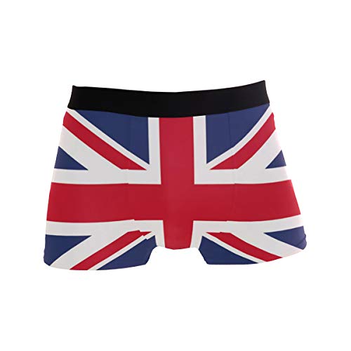 ZZKKO Herren Boxershorts Britische Flagge, atmungsaktiv, Stretch, Boxershorts mit Tasche S-XL Gr. M, blau von ZZKKO