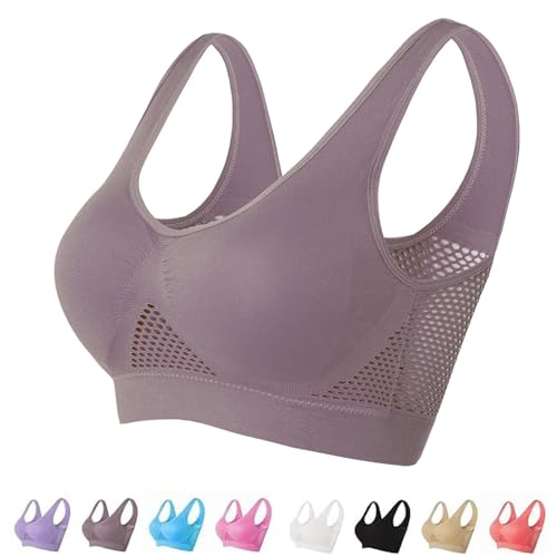 ZZMUYUAN Nulalift BH, Nulalift Anti-Sagging-BH, nahtlos, atmungsaktiv, kühlender Lift-Up-BH, Air-BH, grau, XL von ZZMUYUAN