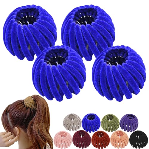 Vogelnest-Haarspange, Vogelnest-Pferdeschwanzspange, Haarschmuck für Frauen, Haarschmuck aus Samt für Frauen und Mädchen (Blau 4pcs) von ZZPXMY