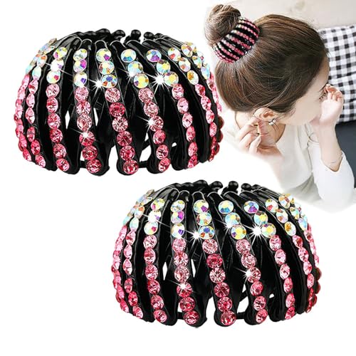 Vogelnest-Haarspange, Vogelnest-Pferdeschwanzspange, Haarschmuck für Frauen, Haarschmuck aus Samt für Frauen und Mädchen (Rosa 2pcs) von ZZPXMY