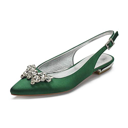 ZZQCCHL Damen Satin Braut Ballerinas Schuhe Slingback Spitze Spitze Hochzeit Party Kleid Pumps Formelles Ballett Ballerinas Schuhe,Grün,36 EU ZZQCCHL Damen Satin Braut Ballerinas Schuhe Slingback Spitze Spitze Hochzeit Party Kleid Pumps Formelles Ballett Ballerinas Schuhe,Grün,36 EU von ZZQCCHL
