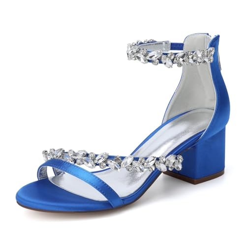 ZZQCCHL Damen Satin Brautsandalen Offene Zehenpartie Chunky Heels Brautkleid Schuhe Abendparty Abschlussball Schuhe mit Reißverschluss,Blau,40 EU ZZQCCHL Damen Satin Brautsandalen Offene Zehenpartie Chunky Heels Brautkleid Schuhe Abendparty Abschlussball Schuhe mit Reißverschluss,Blau,40 EU von ZZQCCHL
