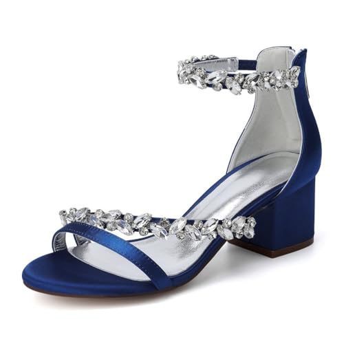 ZZQCCHL Damen Satin Brautsandalen Offene Zehenpartie Chunky Heels Brautkleid Schuhe Abendparty Abschlussball Schuhe mit Reißverschluss,Marine,38 EU ZZQCCHL Damen Satin Brautsandalen Offene Zehenpartie Chunky Heels Brautkleid Schuhe Abendparty Abschlussball Schuhe mit Reißverschluss,Marine,38 EU von ZZQCCHL