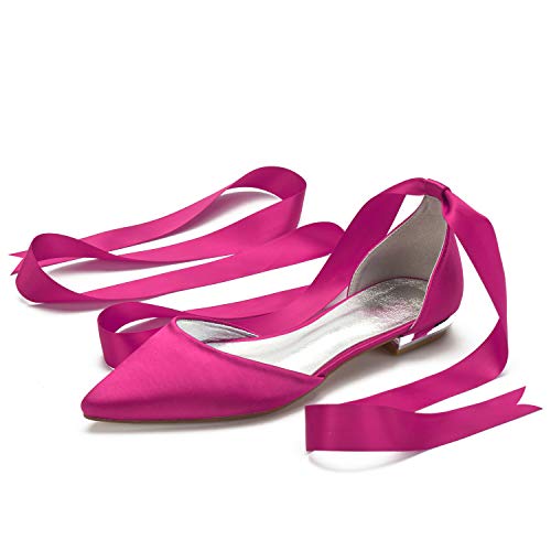 ZZQCCHL Damen Spitze Ballerina Ballerinas Satin Hochzeit Sandalen Niedrige Absätze Braut Pumps Abend Party Courtschuhe,Fuchsia,41 EU ZZQCCHL Damen Spitze Ballerina Ballerinas Satin Hochzeit Sandalen Niedrige Absätze Braut Pumps Abend Party Courtschuhe,Fuchsia,41 EU von ZZQCCHL