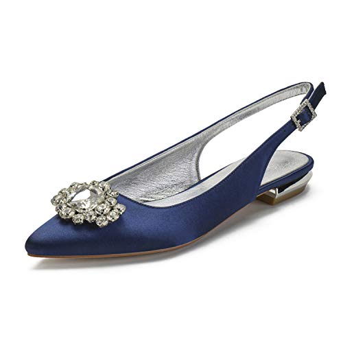 ZZQCCHL Damen Spitze Zehenpartie Slingback Hochzeit Sandalen Satin Slip On Brautschuhe Abend Party Formell Abschlussball Ballerinas,Marine,42 EU ZZQCCHL Damen Spitze Zehenpartie Slingback Hochzeit Sandalen Satin Slip On Brautschuhe Abend Party Formell Abschlussball Ballerinas,Marine,42 EU von ZZQCCHL