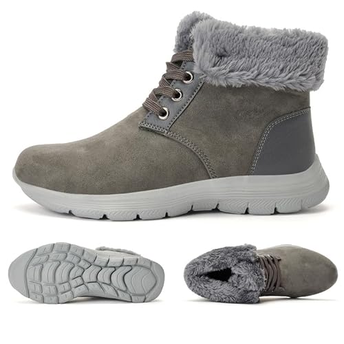 ZZS Damen Winter Schnee Ankle Boot-Bequeme kurze Booties Outdoor Warme Walking Wanderschuhe-Breit von ZZS