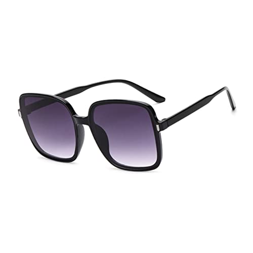 ZZSRJ Sonnenbrille Square Gläser Persönlichkeit Bunte Sonnenbrille Vielseitige Sonnenbrille (Frame Color : Svart, Lenses Color : 1- Black gray) von ZZSRJ