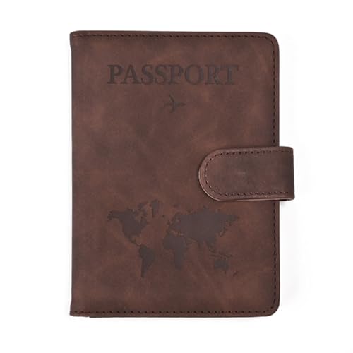 ZZTWER Multifunktions-Reisepass-Geldbörse für Damen/Herren, Kartenhalter mit Flugzeug-Reisepass-Halter für Geschäftsreisen Reisepasshüllen(CAF�) von ZZTWER