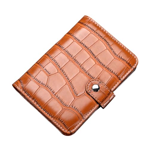 ZZTWER Passport Ticket Holder Multifunktionales Reisepassbuch Krokodilmuster Dokumentenaufbewahrungstasche Passport Wallet Reisepasshüllen(Bruin) von ZZTWER