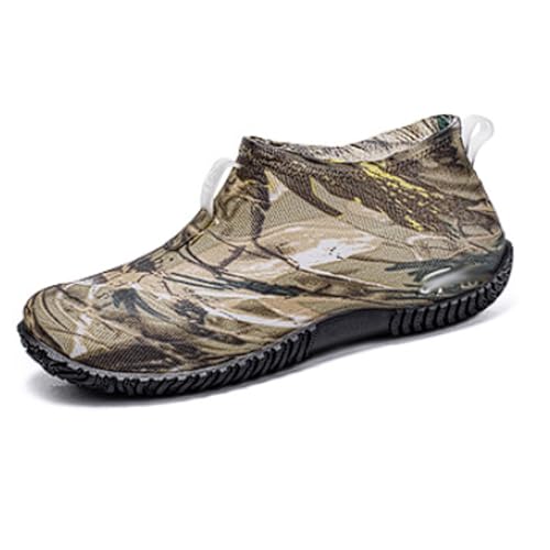 ZZTWER Wasserdichte Regenstiefel Herren mit niedrigem Schaft, rutschfeste Gummi-Arbeitsstiefel for Angeln, Bauen, in der Küche und for Autowaschen Regenstiefel(Grey,41 EU) von ZZTWER