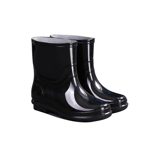 ZZTWER Wasserdichte Regenstiefel for Herren, hoch, mittel, niedrig, Winterstiefel mit Fleecefutter, rutschfest, Outdoor-Stiefel mit herausnehmbarem Isolator Regenstiefel(21cm (Type 1),45 EU) von ZZTWER