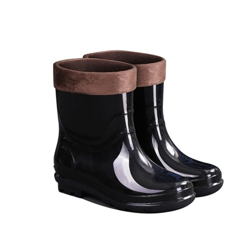 ZZTWER Wasserdichte Regenstiefel for Herren, hoch, mittel, niedrig, Winterstiefel mit Fleecefutter, rutschfest, Outdoor-Stiefel mit herausnehmbarem Isolator Regenstiefel(21cm (Type 2),44 EU) von ZZTWER