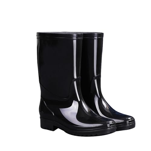 ZZTWER Wasserdichte Regenstiefel for Herren, hoch, mittel, niedrig, Winterstiefel mit Fleecefutter, rutschfest, Outdoor-Stiefel mit herausnehmbarem Isolator Regenstiefel(28cm (Type 1),41 EU) von ZZTWER