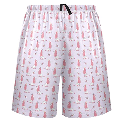 ZZXXB Prinzessin Pudel Pyjama Bottom Shorts für Herren Weich Casual Sleep Lounge Shorts mit Taschen S - XXL, rose, M von ZZXXB