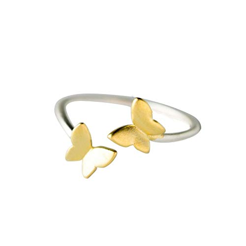 ZZXXYY Damenring Silber Farbe Ring Gold Schmetterling Offene Ring Pinkie Finger Zehen Ringe Für Dame Frauen Weihnachtsschmuck ZZXXYY Damenring Silber Farbe Ring Gold Schmetterling Offene Ring Pinkie Finger Zehen Ringe Für Dame Frauen Weihnachtsschmuck von ZZXXYY