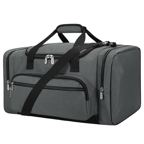 Sporttasche Reisetasche Fitness Tasche mit Schultergurt Wochenendtasche für Damen und Herren (Grau, 40L) von ZZY