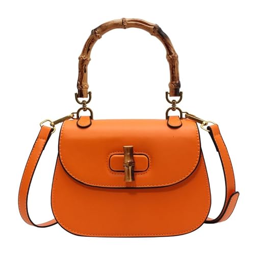 ZZYING Damen-Handtasche, Tragetasche, Bambusgriff, modische Umhängetasche, elegant, handgefertigt, Umhängetasche, Kunstleder, Abendtasche, Geschenk, elegante Umhängetasche, Ga -1 von ZZYING