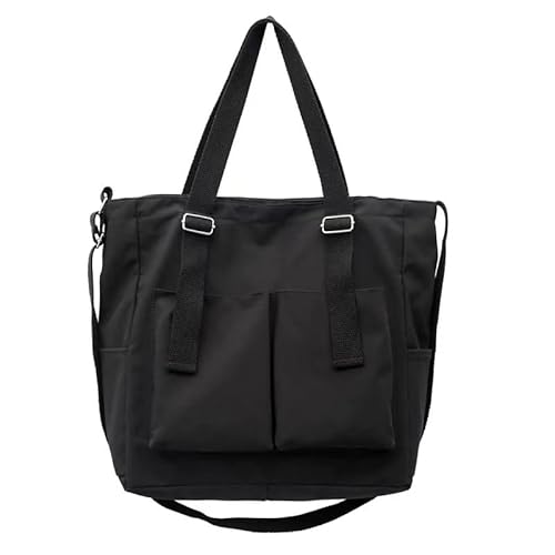 ZZYING Schultertasche, modische Nylon-Umhängetasche, faltbar, mit Tasche für Damen, Herren, Arbeit, Reisen, Freizeit, Fc8003black von ZZYING