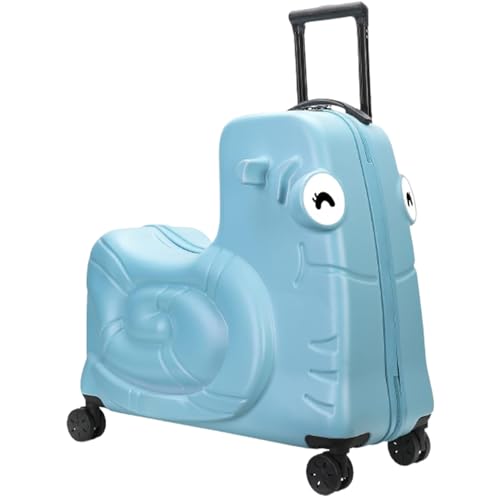 ZZYYZZ Kinder-Aufsitzkoffer, Kinder-Reisegepäck mit Spinner-Rädern, tragbares Kinder-Rollgepäck mit Sicherheitsgurt, Trolley-Boarding-Koffer für Jungen und Mädchen,Blau,20" von ZZYYZZ