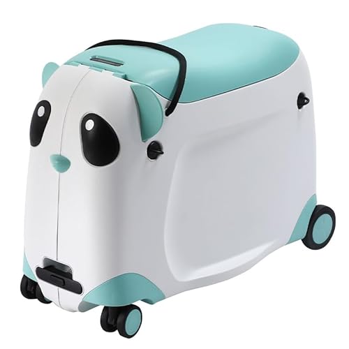 ZZYYZZ Mitfahrkoffer für Kinder, 21-Zoll-Reisetrolley für Kinder, niedlicher Kinderkoffer in Panda-Form mit Spinnerrädern, Hartschalengepäck für Kinder im Alter von 3–7 Jahren,Light Green von ZZYYZZ