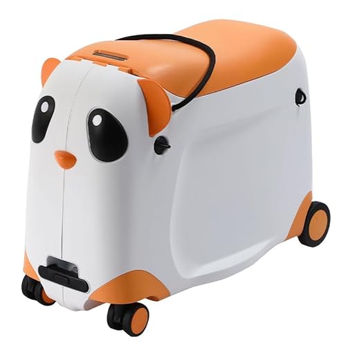 ZZYYZZ Mitfahrkoffer für Kinder, 21-Zoll-Reisetrolley für Kinder, niedlicher Kinderkoffer in Panda-Form mit Spinnerrädern, Hartschalengepäck für Kinder im Alter von 3–7 Jahren,Orange von ZZYYZZ