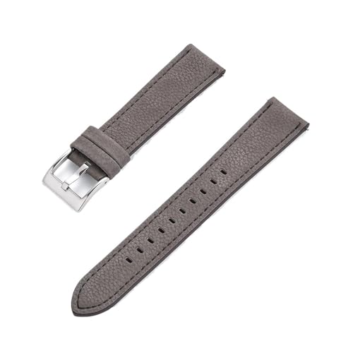 ZZZOLX RHAIYAN Leder-Uhrenarmband, 20 mm, 22 mm, Schnellverschluss-Uhrenarmbänder, passend for Armband-Uhrenzubehör (Color : Grey Silver, Size : 20mm) von ZZZOLX