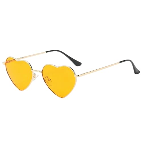 ZZZOLX Sonnenbrille herren Herzförmige Sonnenbrille Sonnenbrille Schutzmetallrahmen Sonnenbrillenzubehör.-Gold-Orange von ZZZOLX