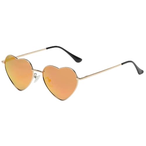 ZZZOLX Sonnenbrille herren Herzförmige Sonnenbrille Sonnenbrille Schutzmetallrahmen Sonnenbrillenzubehör.-Goldmirnröte Rot von ZZZOLX