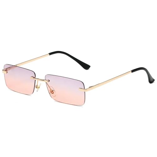 ZZZOLX Sonnenbrille herren Räderne Rechteckige Sonnenbrille Für Männer Und Frauen Kleiner Rahmen Quadratischer Sonnenbrillen Sommer Mehrfarbige Outdoor-Brillen.-Grauorange von ZZZOLX