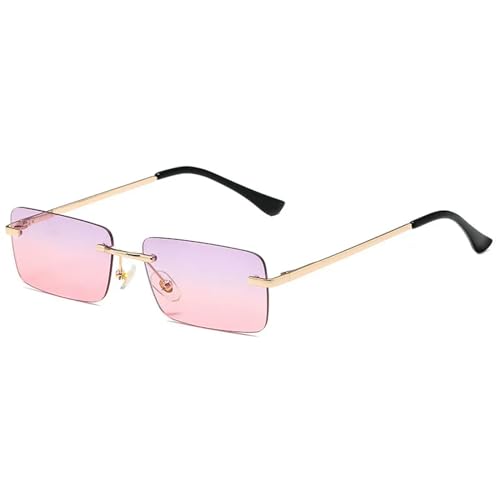 ZZZOLX Sonnenbrille herren Räderne Rechteckige Sonnenbrille Für Männer Und Frauen Kleiner Rahmen Quadratischer Sonnenbrillen Sommer Mehrfarbige Outdoor-Brillen.-Purpur Rosa von ZZZOLX