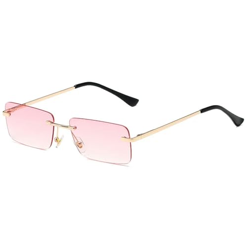 ZZZOLX Sonnenbrille herren Räderne Rechteckige Sonnenbrille Für Männer Und Frauen Kleiner Rahmen Quadratischer Sonnenbrillen Sommer Mehrfarbige Outdoor-Brillen.-Rosa von ZZZOLX