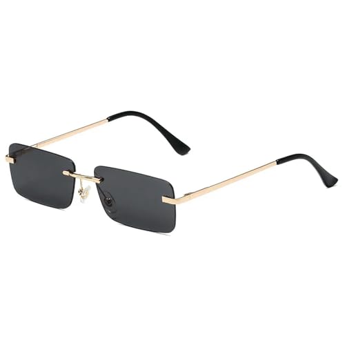 ZZZOLX Sonnenbrille herren Räderne Rechteckige Sonnenbrille Für Männer Und Frauen Kleiner Rahmen Quadratischer Sonnenbrillen Sommer Mehrfarbige Outdoor-Brillen.-Schwarz von ZZZOLX