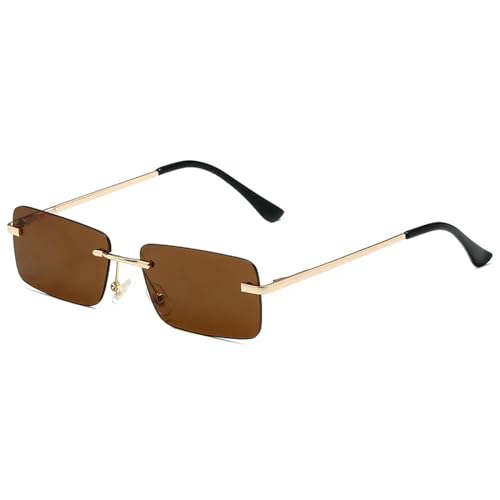 ZZZOLX Sonnenbrille herren Räderne Rechteckige Sonnenbrille Für Männer Und Frauen Kleiner Rahmen Quadratischer Sonnenbrillen Sommer Mehrfarbige Outdoor-Brillen.-Tawny von ZZZOLX