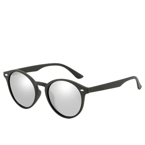 ZZZOLX Sonnenbrille herren Runde Polarisierte Sonnenbrille Männer Frauen Schwarz Fahren Sonnenbrille Ovale Sonnenbrille.-04 Silber Spiegel-Polarisiert von ZZZOLX