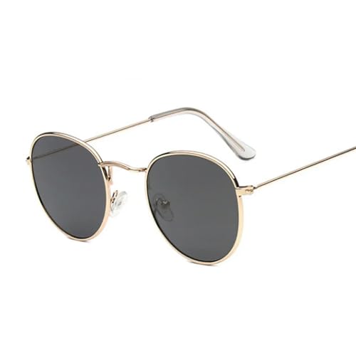 ZZZOLX Sonnenbrille herren Runde Sonnenbrille Männer Small Frame Driving Sonnenbrille Männer Schwarz Ton Augen.-Goldgrau-Sonstige von ZZZOLX