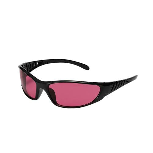 ZZZOLX Sonnenbrille herren Silberne Sonnenbrille, Farbe Hohl, Zukünftiger Technologischer Sinn, Internet -Promi -Sonnenbrille Für Frauen, Sonnenbrille Für Männer.-Schwarz Rot von ZZZOLX