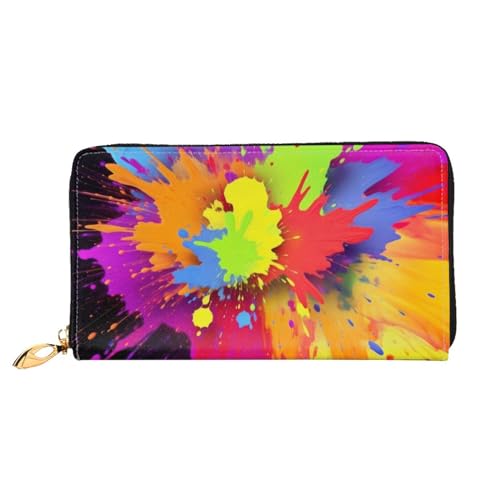 ZZZSWSYWZ Stilvolle Damen-Reisebrieftasche, lange Handy-Clutch, Geldbörse, Mikrofaser-Leder, Reißverschluss, Münzgeldbörse, Clutch, Kreditkarten-Organizer, Taschen, 3D-Druck, Grafik, lange Geldbörse von ZZZSWSYWZ