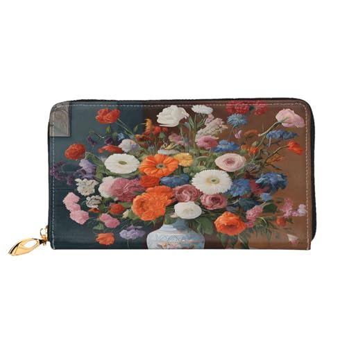 ZZZSWSYWZ Stilvolle Damen-Reisebrieftasche, lange Handy-Clutch, Geldbörse, Mikrofaser-Leder, Reißverschluss, Münzgeldbörse, Clutch, Kreditkarten-Organizer, Taschen, 3D-Druck, Grafik, lange Geldbörse von ZZZSWSYWZ
