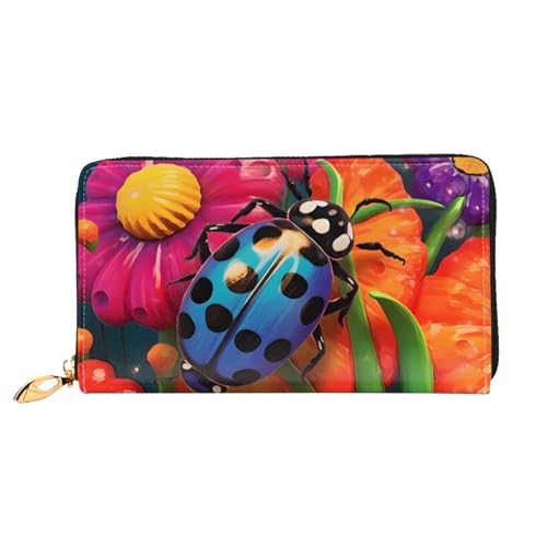 ZZZSWSYWZ Stilvolle Damen-Reisebrieftasche, lange Handy-Clutch, Geldbörse, Mikrofaser-Leder, Reißverschluss, Münzgeldbörse, Clutch, Kreditkarten-Organizer, Taschen, 3D-Druck, Grafik, lange Geldbörse von ZZZSWSYWZ