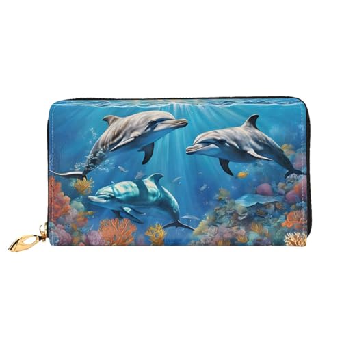 ZZZSWSYWZ Stilvolle Damen-Reisebrieftasche, lange Handy-Clutch, Geldbörse, Mikrofaser-Leder, Reißverschluss, Münzgeldbörse, Clutch, Kreditkarten-Organizer, Taschen, 3D-Druck, Grafik, lange Geldbörse von ZZZSWSYWZ