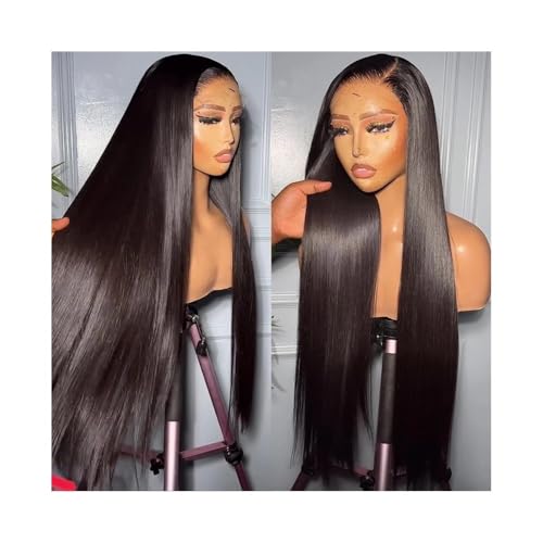Perücke Damen Knochen gerade 13 x 4 Lace Front Perücken Echthaar brasilianische transparente Perücken Synthetische Perücke(8inches) von ZZlei2yu-12